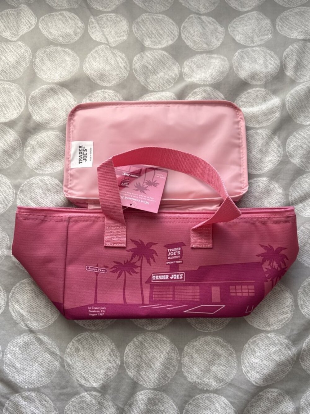 NEW Trader Joe's Mini Insulated Pink Bag